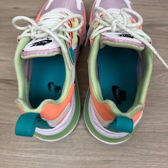 Nike Air Max 270 React SE Light Sneaker Arctic Pink/Orange Pulse/White/Black - Picture 9 of 14
